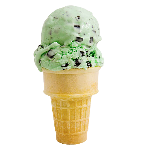 Single scoop of ice cream with cake cone